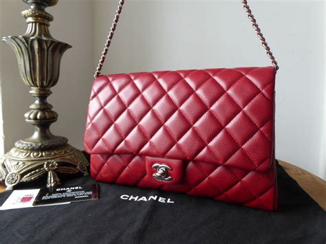 chanel classic clutch with chain red outfit|Chanel classic clutch price.